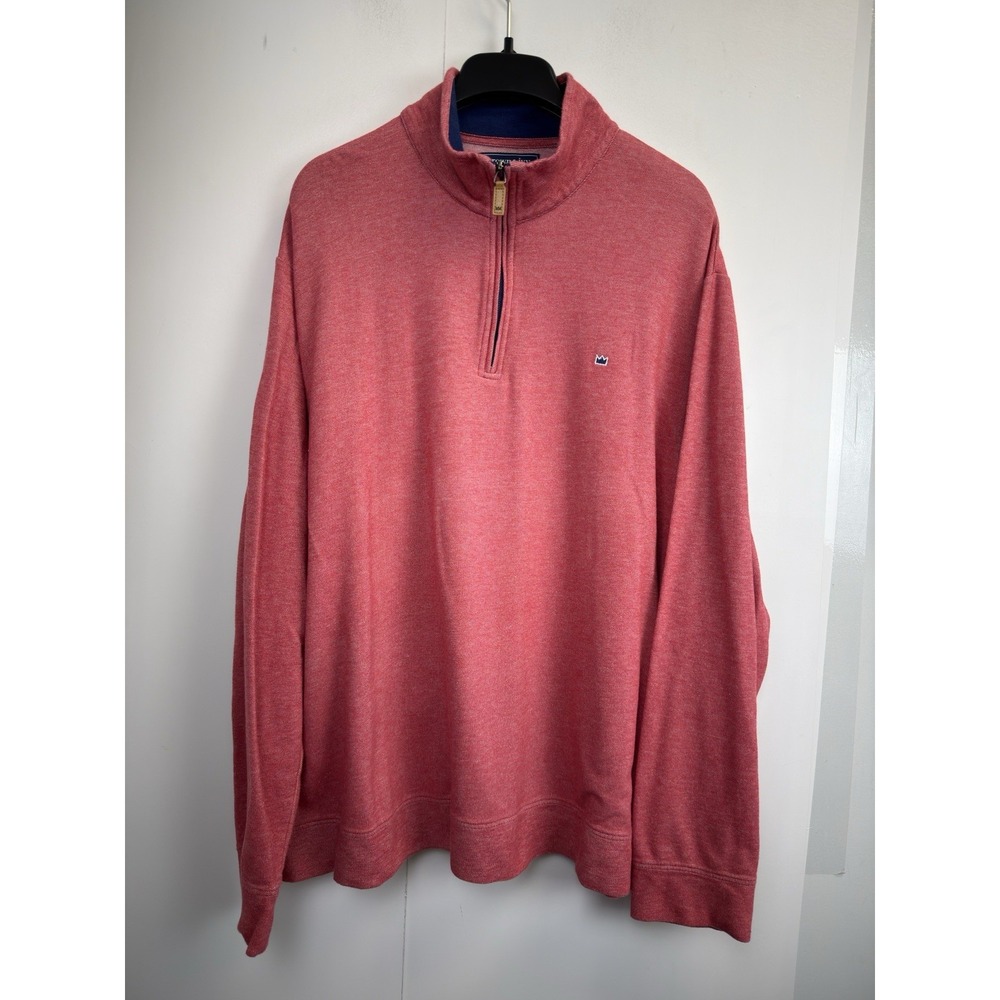 Crown & Ivy‎ Men's Size XXL Red Quarter 1/4 Zip Pullover Logo Embroidery